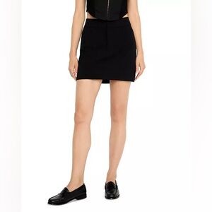 NWT Good American Black Mini Skirt with Tag Detail